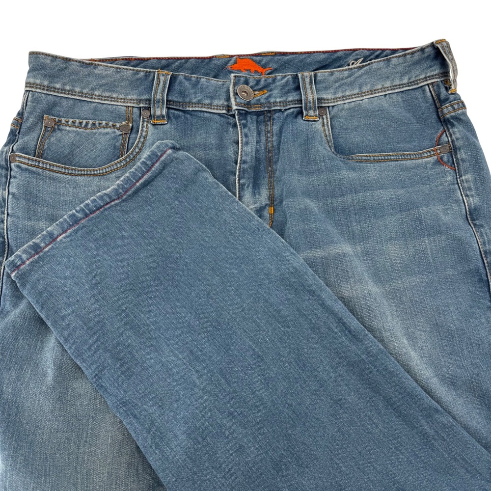 Tommy Bahama Sand Drifter Authentic Straight Mens Jeans 34x30 Medium Wash Blue